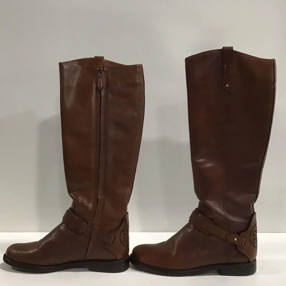 Women’s Tory Burch Brown Leather Riding Boot Size 6.5M